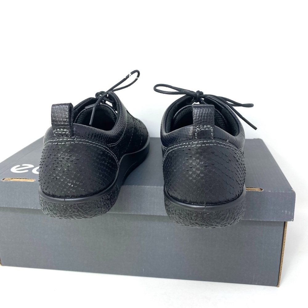 🌸 SALE 🌸 ECCO Soft 1 Leather Black Noir W AUTHENTIC Size 8-8.5 400503 81001 - Picture 4 of 7